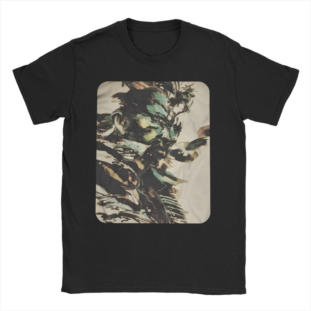 Vintage Velký Šéf MGS3 Snake Tričko Pánské Dámské Kulatý Výstřih Čistá Bavlna Trička Metal Gear Solid 3 Krátký Rukáv Trička Dárkové Vrcholy