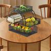 Iron Triple Layer Fruit Basket Snack Tray Open Access Design Smooth Edges Accessories 11.8x7.8x11.8inch with Tissue Box Holder