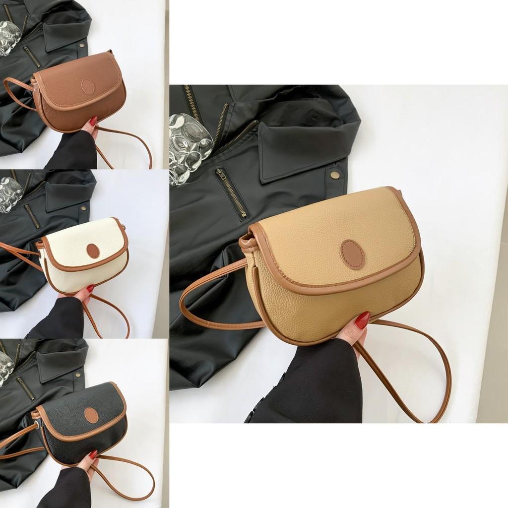 Trendy Colorblock Litchi Texture Casual Shoulder Bag For Women In Spring 2024