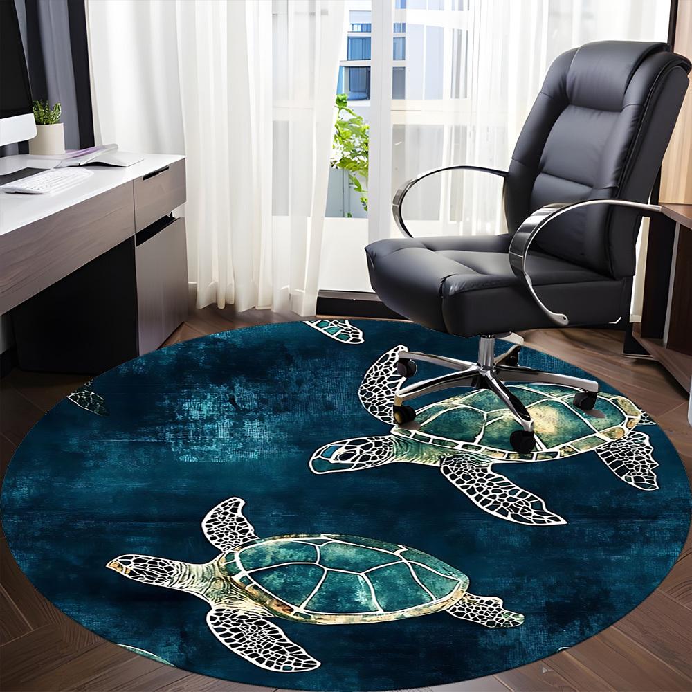 

1pc Sea Turtle Chair Carpet for Office, Soft Flannel Throw Mat, Perfect for Office, Holiday Party Decoration Choice yy260320148 80cm by 80cm