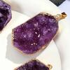 Natural Crystal Pendant Necklace With Gold Plated Edges For Boho Jewelry Enthusiasts