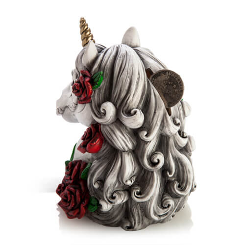 Decorative Money Bank (Unicorn Candy Skull)