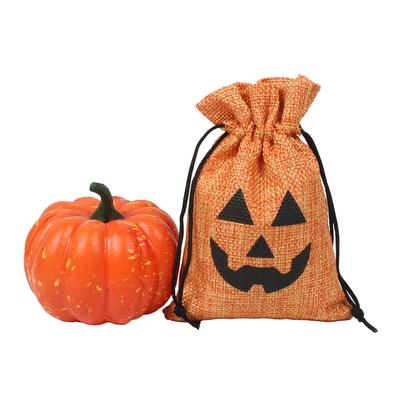 Sac à cordon sur le thème d'Halloween Pièce Dé Dés Sac à cordon orange Emballage cadeau