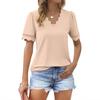 Women's Fashion Casual V-Neck Lace Short-Sleeve Top