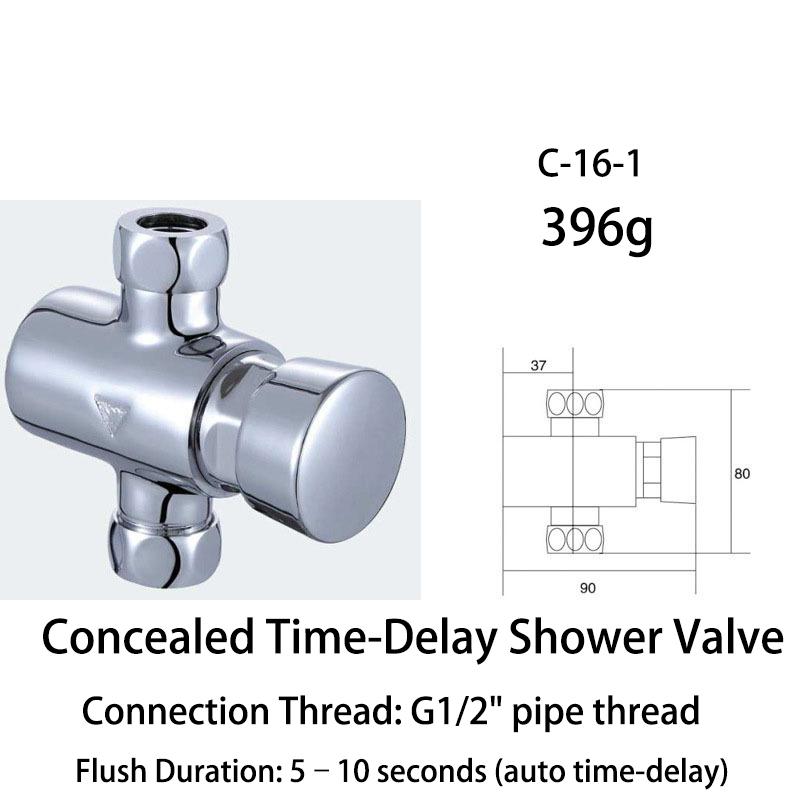 China Supplier Commercial Brass Dual-Flush Water Saving Push Type Delay Valve Manual Self-Closing Flushing Valve Bulk