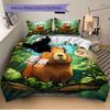 3pcs Anime Cartoon Design Duvet Cover Set with One Quilt Cover and Two Pillowcases (No Core) - Home Decor, Festival Gift, Polyester Fabric, Suitable f