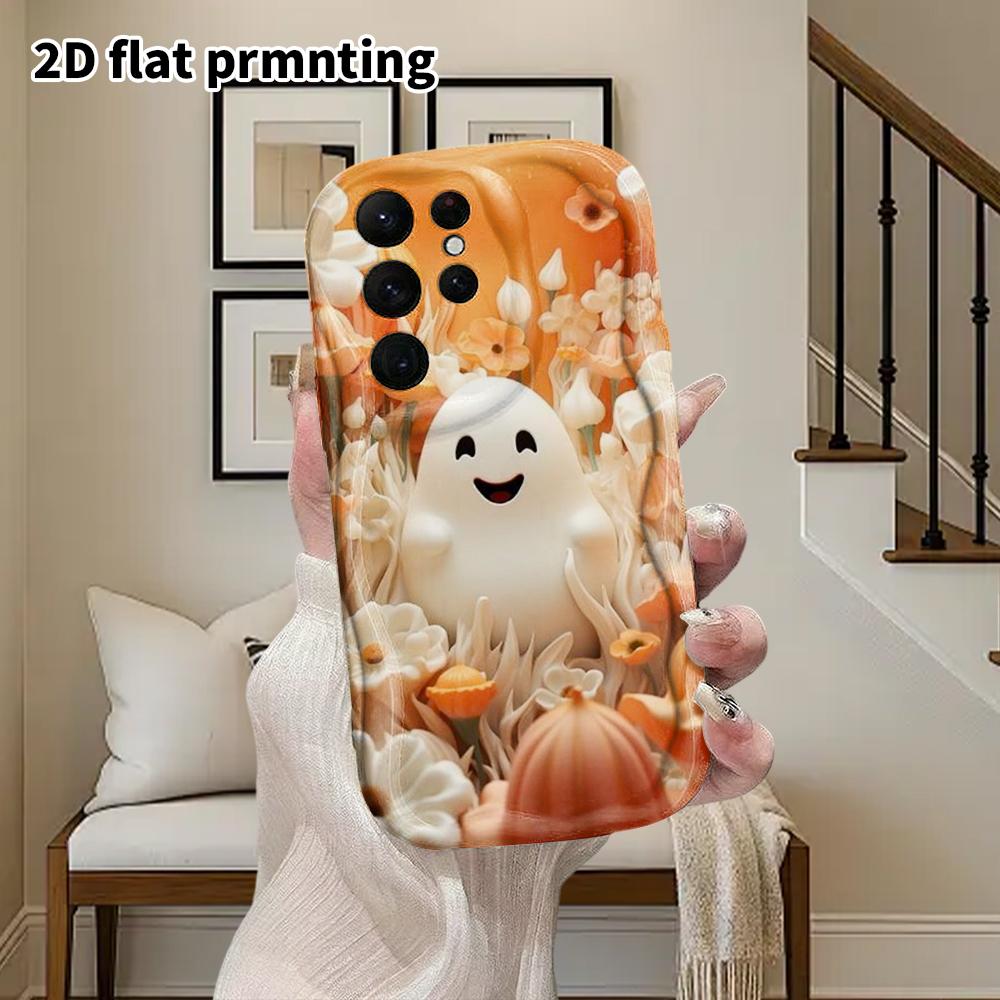 Phone Case: 2D Flat Samsung Galaxy A34 A35 M05 M06 S20 S22 S21 FE Plus 5G Protective Case, Couples Style, Smiley Face Healing, Christmas and Halloween
