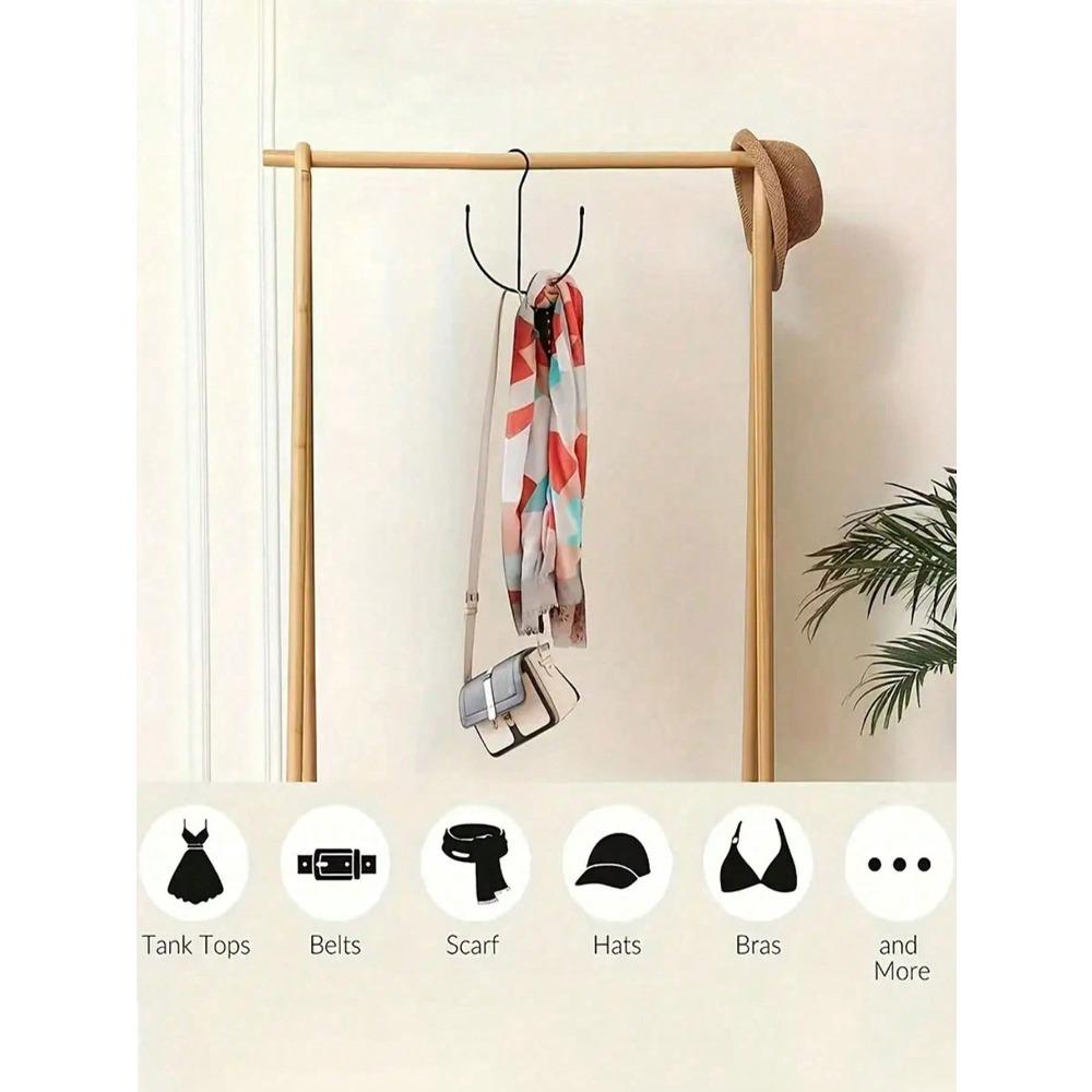 1pc Multi-Functional Stainless Steel Solid Metal Coated Belt Hanger, Suitable for Storing Ties, Scarves, Belts, Bags, Etc. Decorations Decor Festival