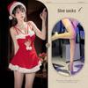 Velvet Christmas Lingerie Nightgown with Role Play Robe Set