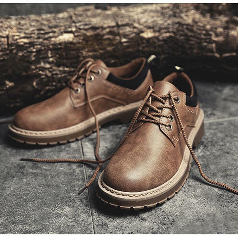 men's Spring shoes British work shoes trend single shoes casual sneakers men's leather shoes men's outdoor low-top shoes