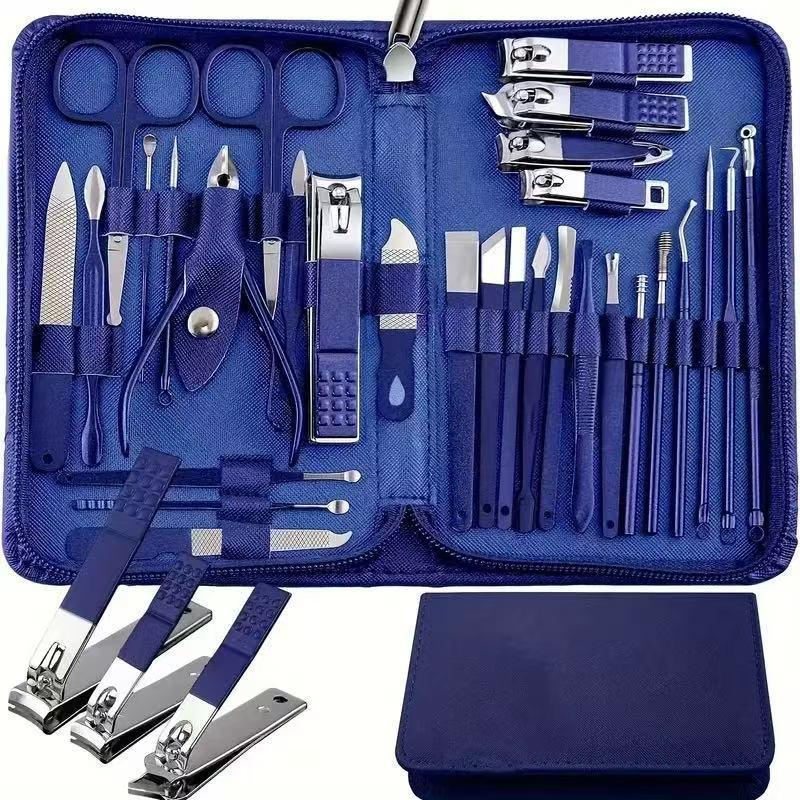 Stainless Steel Gradient Nail Clipper & Manicure Tool Set: Flat-Mouth Clipper & Eagle-Mouth Pliers