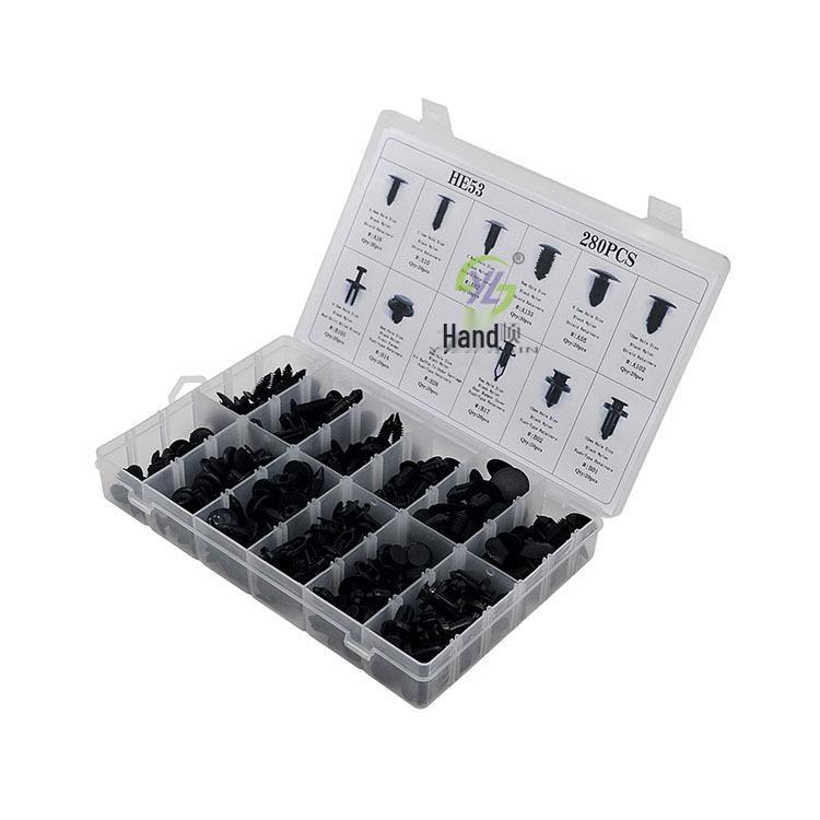 280-Piece Assorted Snap Fasteners for Toyota, Honda, BMW, Chrysler, Suzuki - Model HE53 Boxed Set
