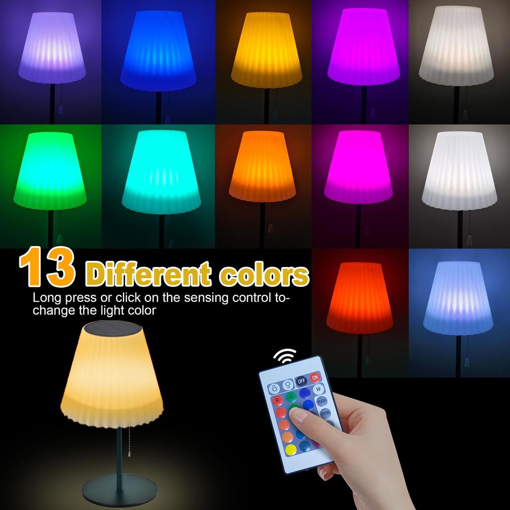 Solar Floor Lamp – OWOSALD – Black & White, RGB 19-Color, USB-C/Solar Powered – Model SFL-RGB01