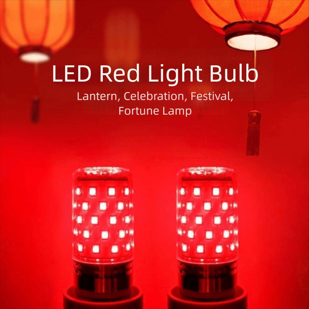 Red Color E14/ E27 Corn Lights Energy Saving High Brightness LED Corn Bulbs No Flicker Replace LED Bulbs Christmas