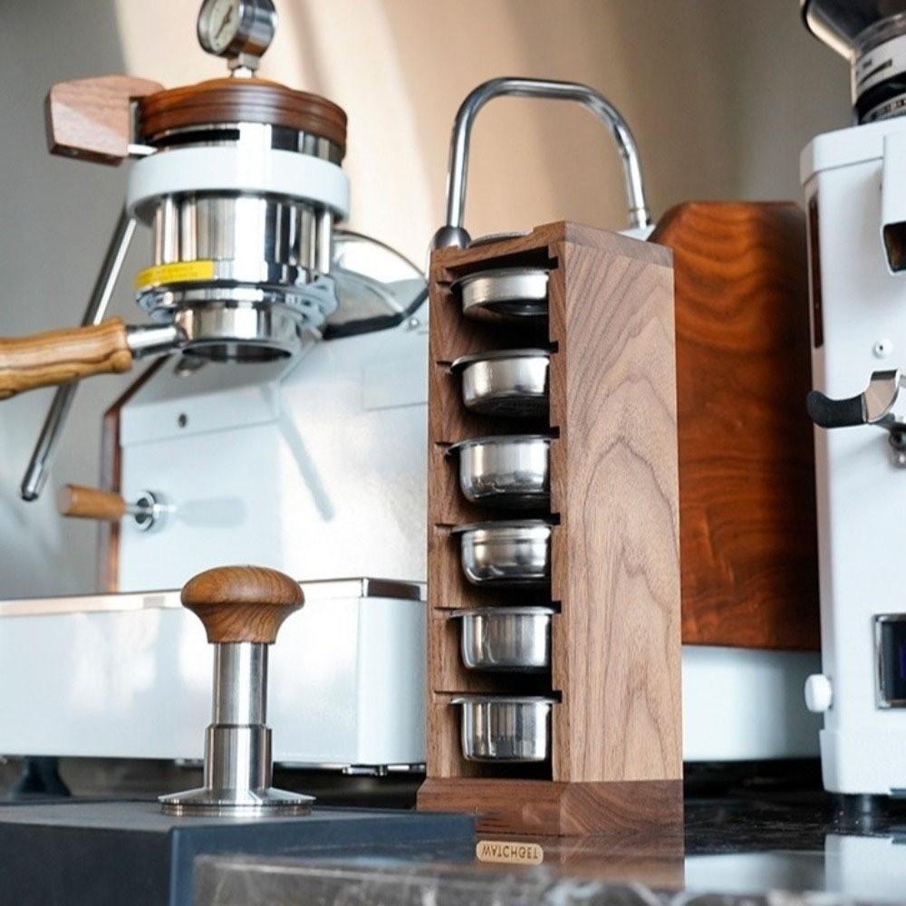 Wooden Coffee Bowl Filter Storage Rack Walnut Barista Tools  Cafe Supplies
