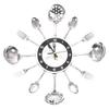 Modern Design Sliver Cutlery Kitchen Utensil Wall Clock for Decor