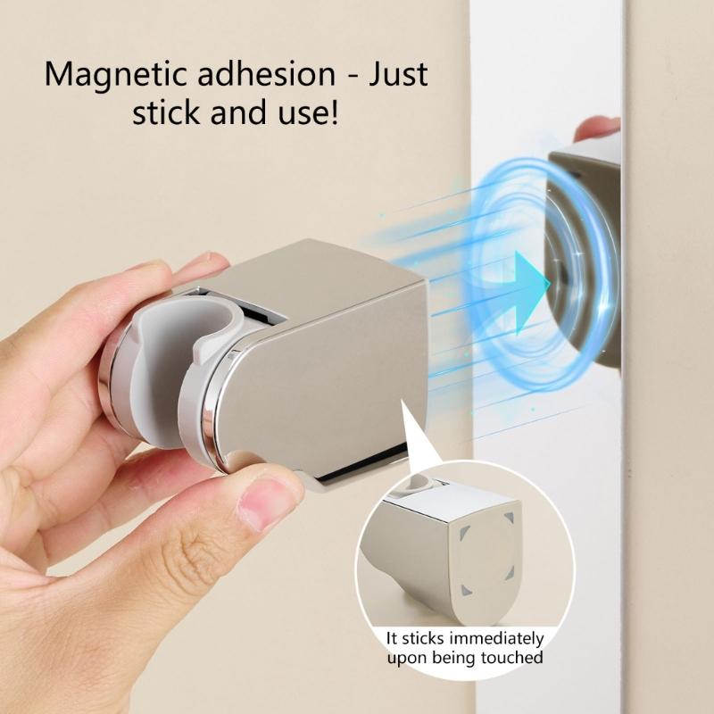 Universal Magnetic Shower Holder Adjustable Rail Slide Bar Wall Mounted Adjustable Shower Rack Easy to Install