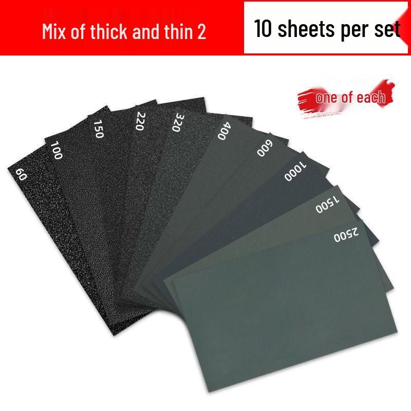 Multipurpose Wet Sandpaper Set for Polishing: Car, Jade, Amber, Wood, Metal, Wall, Billiard Cues