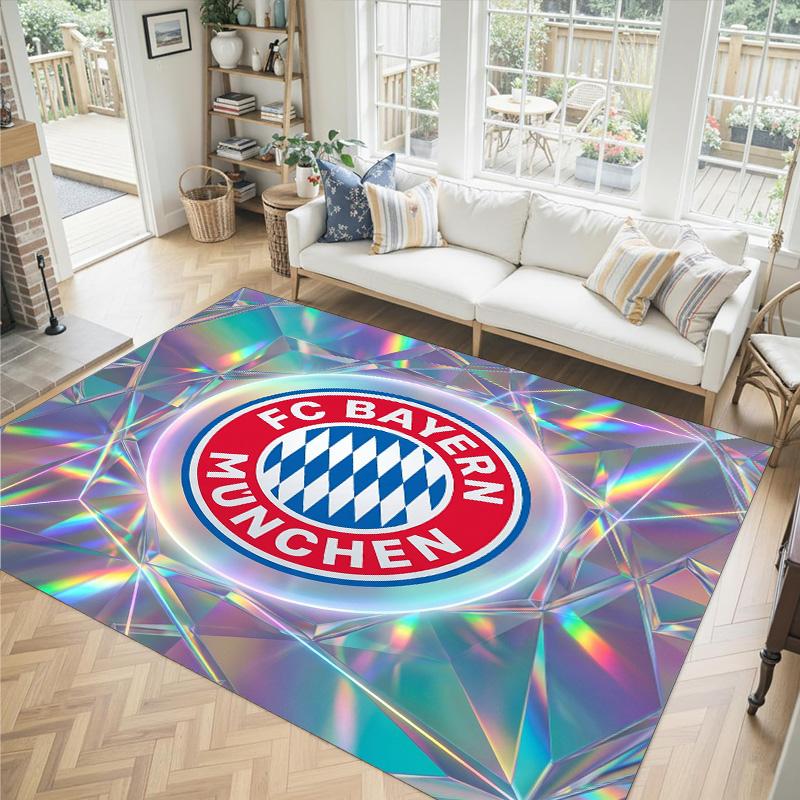 Bayern Munich Design Crystal Velvet Carpet Cozy Non?Slip Printed Rug For Bedroom Living Room Entrance