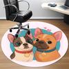 1pc French Bulldogs Office Round Rug, Non-slip, Soft and Durable Office Rug for Interior Decoration, Perfect for Office, Beautiful Decoration Yy260323