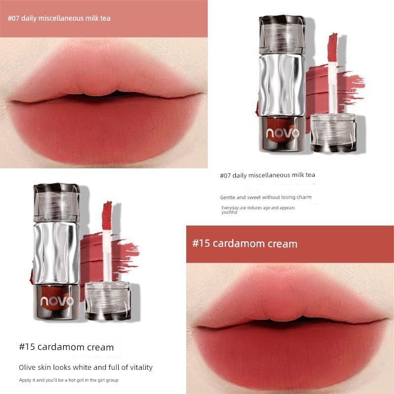 Novo Matte Lip Gloss Waterproof Lipstick Low Saturation Pure Natural Look Versatile Brightening Affordable Student-Friendly
