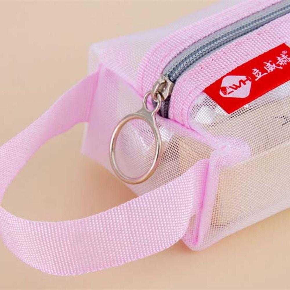 Change Storage Bag Clear Mesh Bag Lipstick Cosmetic Bag Retro Color Card Bag Mini Coin Purse  Girl