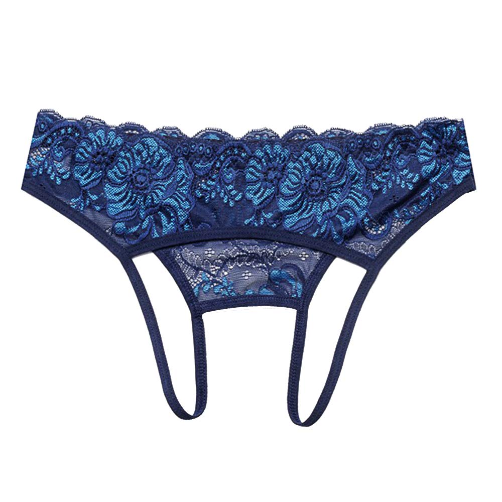 

STARSAS Кружевные Мягкие Трусики Стринги Свободного размера Женские, Сексуальные, С открытыми бедрами (Темно-синий), темно-синий