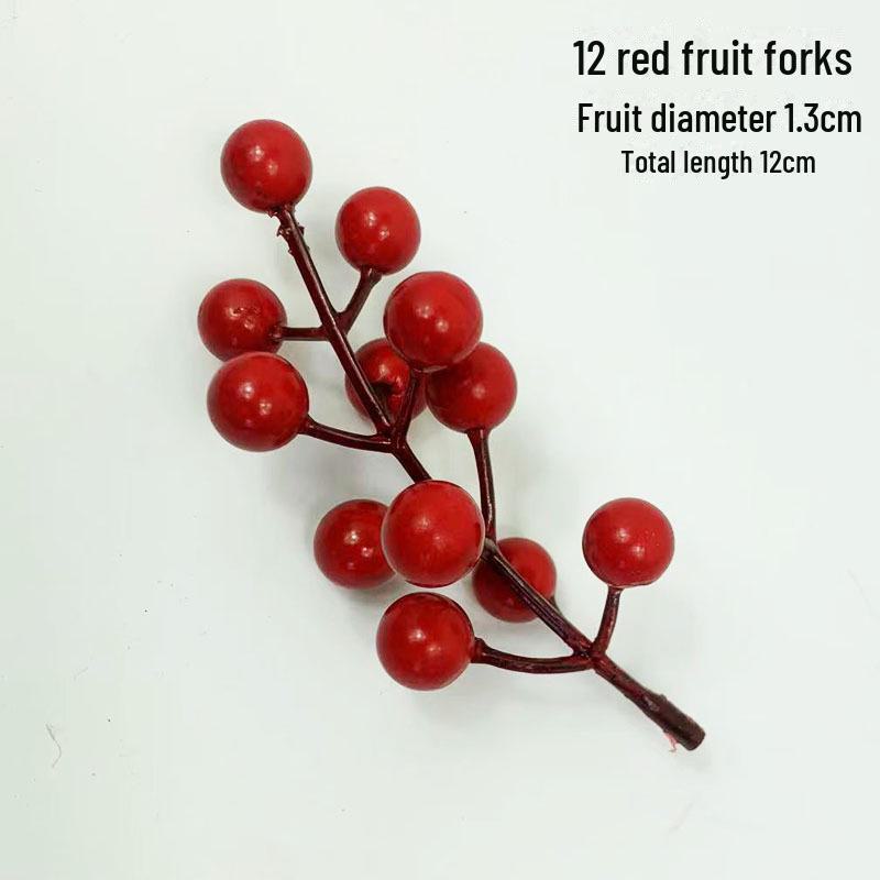 

Рождественский декор из пенопласта с красными ягодами: 12-ти головчатая раздвоенная ветка с проволокой для праздничного украшения