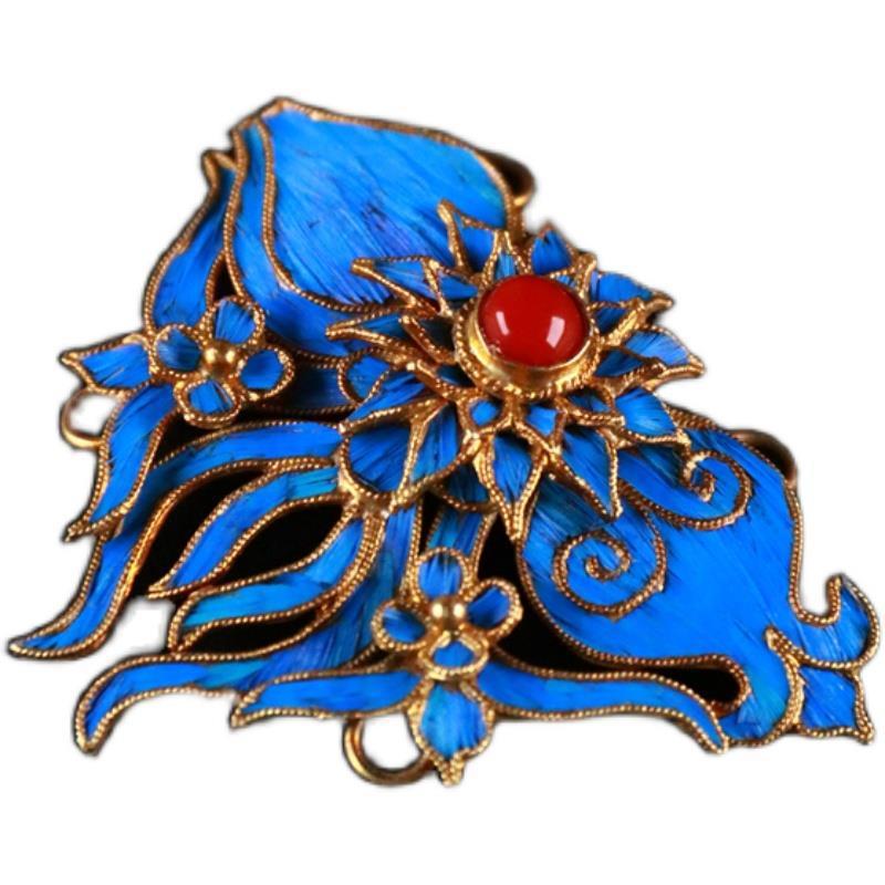 Blucome Craft Imitation Birthday Peach Shape Imperial Palace Same with Brooch for Woman Suit Cheongsam Hairpin