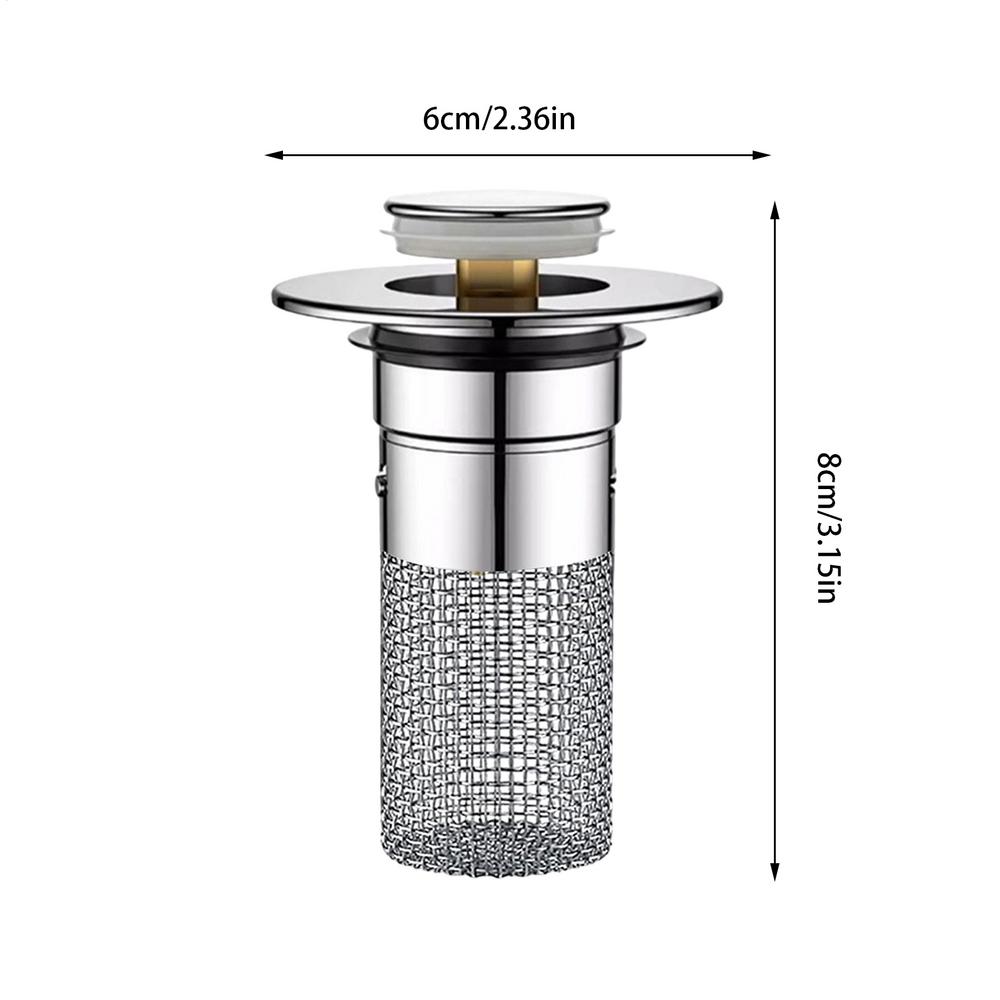 

Basin Stopper Stainless Steel Floor Drain Filter Washbasin Plug Anti Odor Pop-Up Bounce Core Hair Catcher Shower Sink Strainer