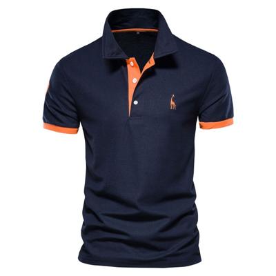Deer Embroidered Polo Shirt Short Sleeve Collar Men's T-shirt
