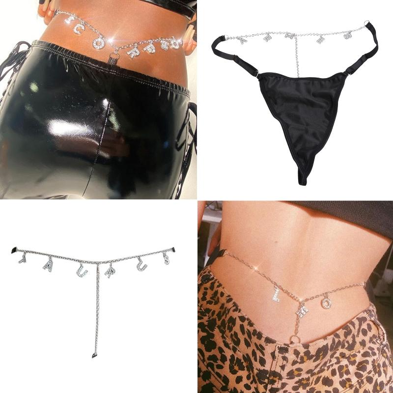 Novelty Waist Chain Alloy Shinning Thong Chains with Dangle 12 Constellations Thong Jewelry Accessories for Women