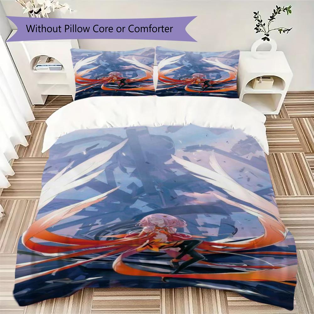 Guilty Crown Pattern Bedding,Quilt Set Quilt Cover Pillowcase Home Birthday Gift(1 * duvet cover + 2 * pillowcase, without core)_lx