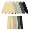 Unisex Bavlněný Streetwear Set: Mikina bez kapuce s grafickým potiskem písmen Volné kalhoty Podzim