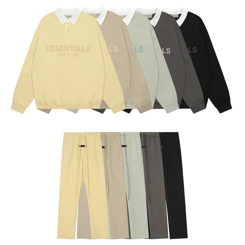Unisex Bavlněný Streetwear Set: Mikina bez kapuce s grafickým potiskem písmen Volné kalhoty Podzim