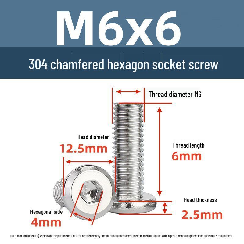 Yigu 304 Stainless Steel M2-M12 Countersunk Flat Head Hex Screw for Furniture & Cabinets