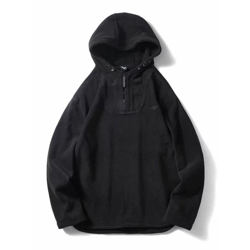 American Style Half Zipper Hood Double-sided Polar Fleece Hoodie Men's Autumn and Winter Outerwear Foreign Trade Cattle Goods Outdoor Fleece Jacket