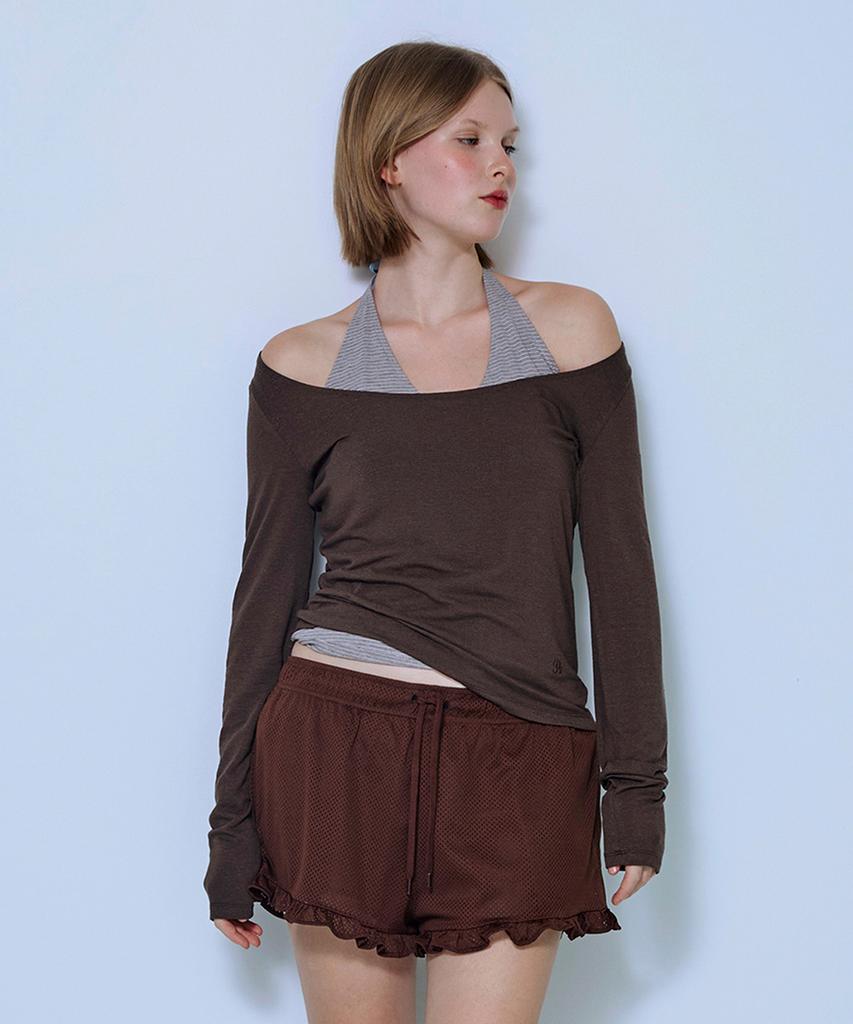 PISCESS Punching Frill Shorts_Brown