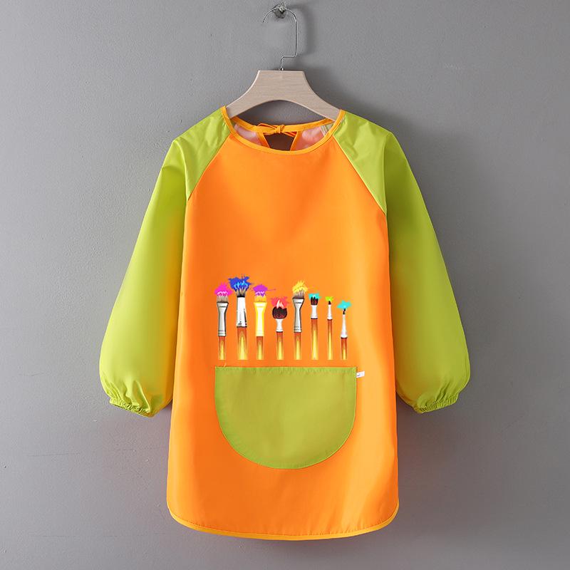 Children's Waterproof Art Smock with Logo - Reversible Apron for Painting and Eating  