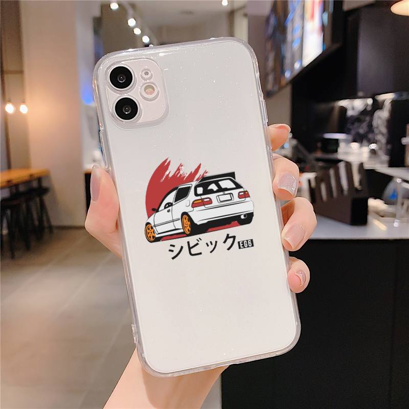 Auto jíst spát JDM Pouzdro na telefon pro iPhone 11 12 13 pro max 13mini X XS MAX 6s 7 7plus 8 8Plus XR Průhledné funda Capa