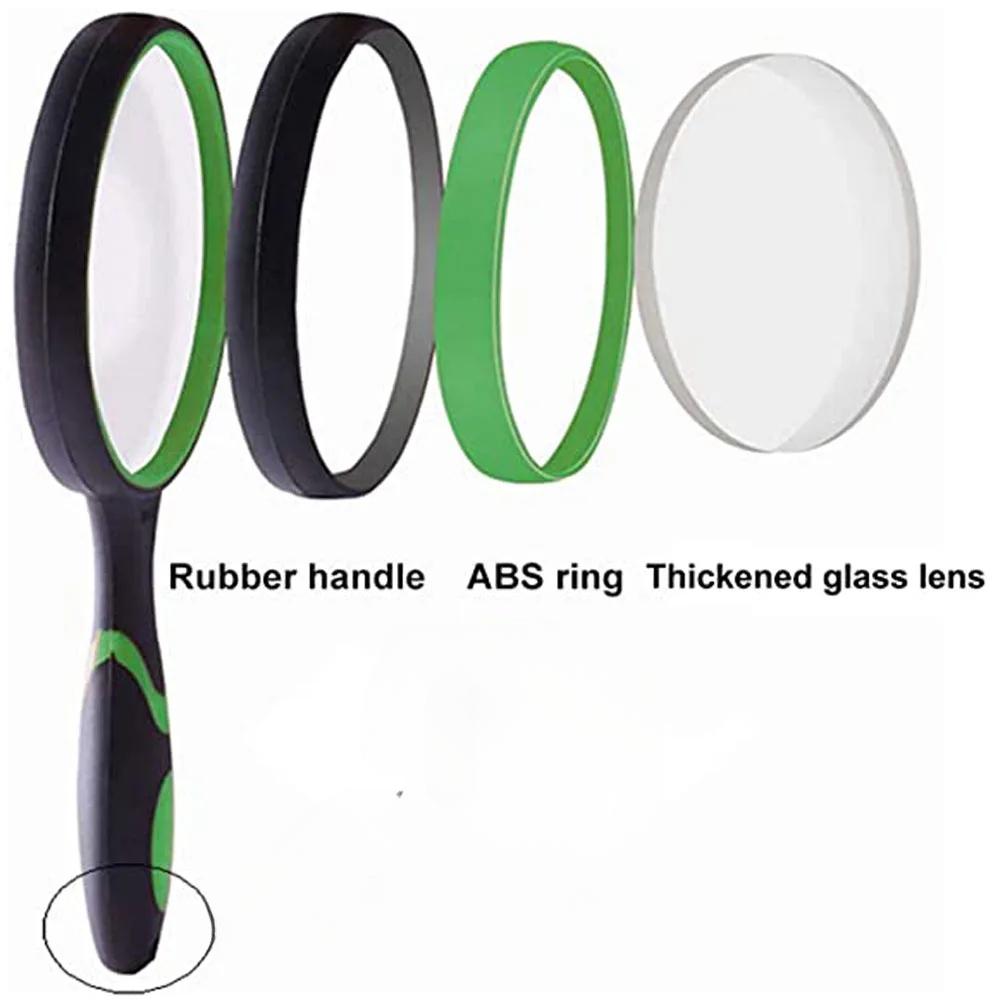 10X Magnifying Glass For Kids Seniors Handheld Reading Magnifier 60mm Magnifying Lens For Reading Science Nature Exploration