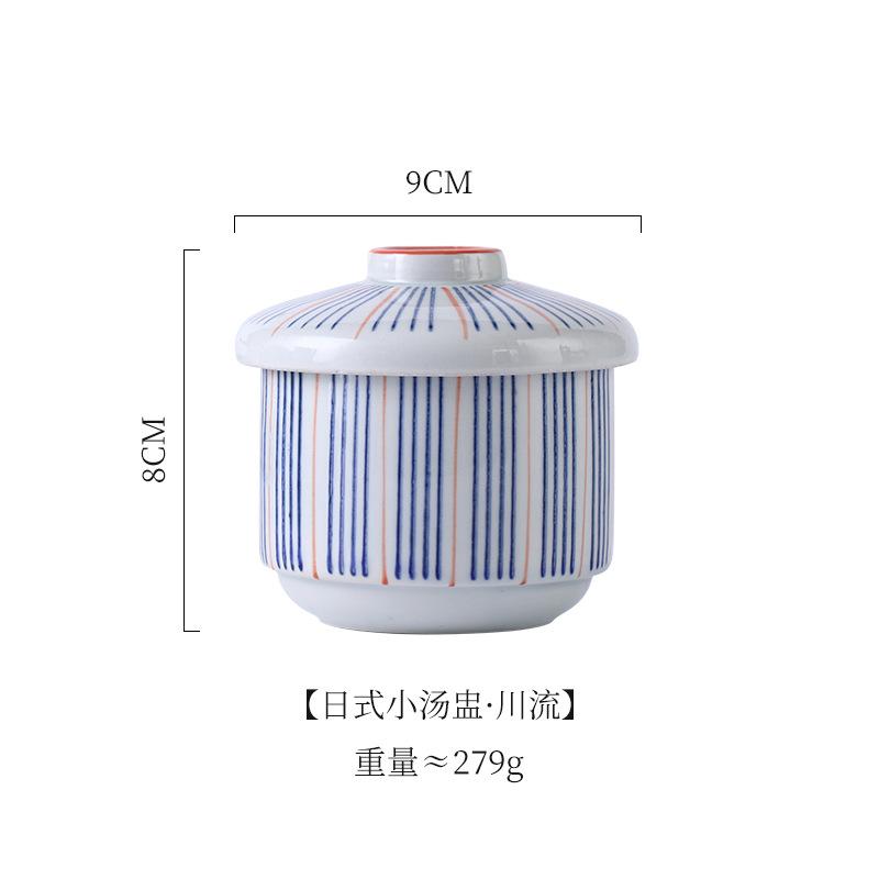 

Japanese Ceramic Steamer Bowl with Lid for Egg Custard Bird Nest Soup Double Boiler Commercial Use