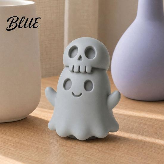 Skull Ghost Ornament 3D Printed Figurine Spooky Gothic Statue Mini Decor Cartoon for Table Centerpiece Shelf Desk Office