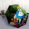 1pc Alice in Wonderland Pattern Umbrella, Fashionable, Personalized, High-Value Folding Umbrella, a Must-Have for Summer, 8-Rib Durable Iron