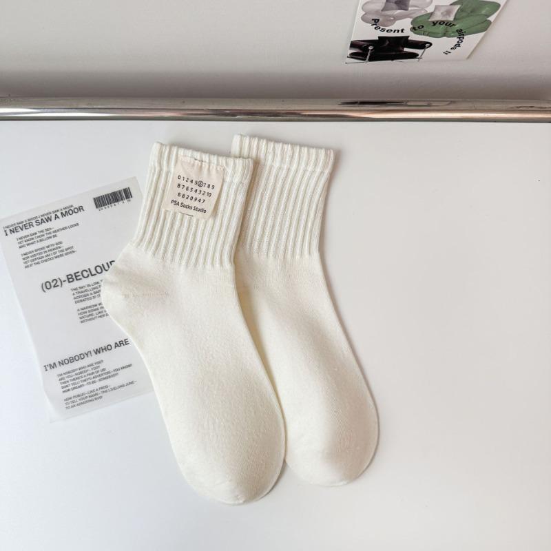 

Женские весенне-летние полосатые спортивные носки из хлопка до середины икры, универсальные, студенческие 1 pair белый