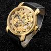 Orologio meccanico da uomo, orologio meccanico automatico scheletrato fashion business da uomo, orologio da uomo tutto oro