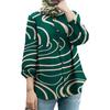 New Plus Size Women's Puff Sleeve Floral Button Shirt
