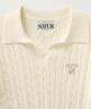 Seteo (W) Cable Collar Half Knit Cream