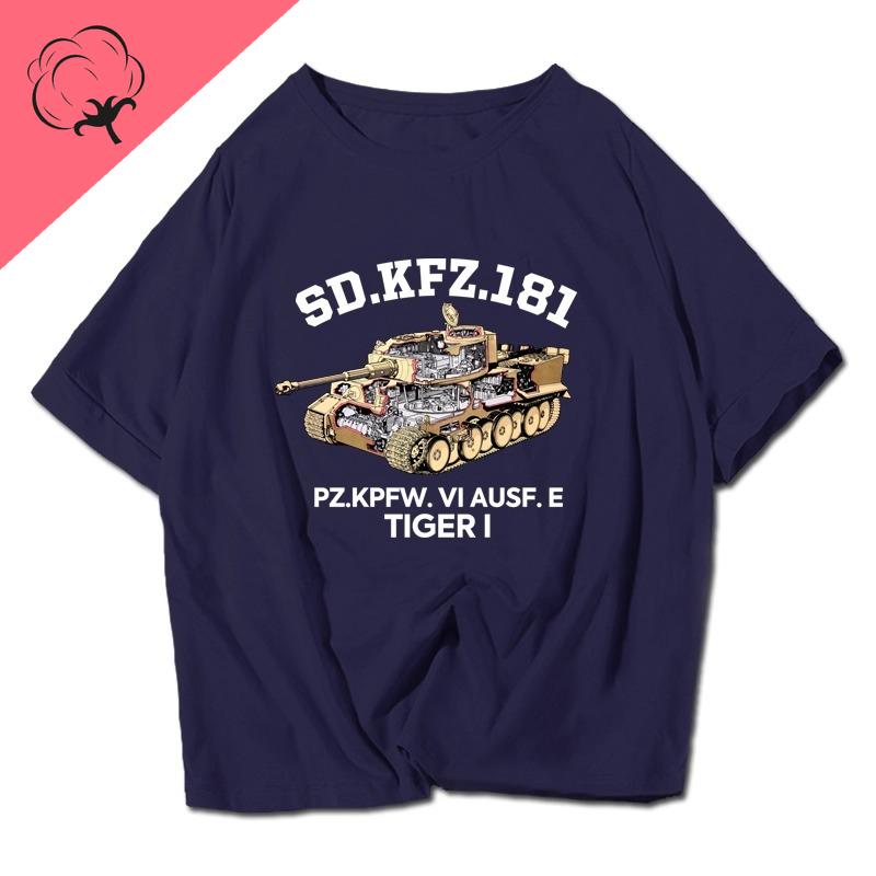 World War Ii Tank World Tiger M4 Military Enthusiast Short Sleeved TShirt Cotton Vintage Unisex Clothes