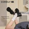 COMELY Women's Thick-Soled Leather Lace-Up Oxford Shoes